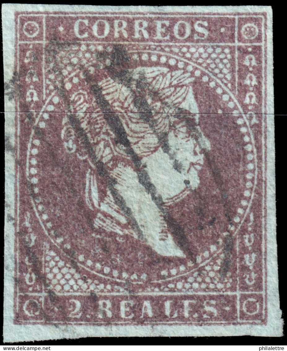 ESPAGNE - ESPAÑA - 1855 Ed.42 2R Violeta - Usado (fil. Lazos) - Oblitérés