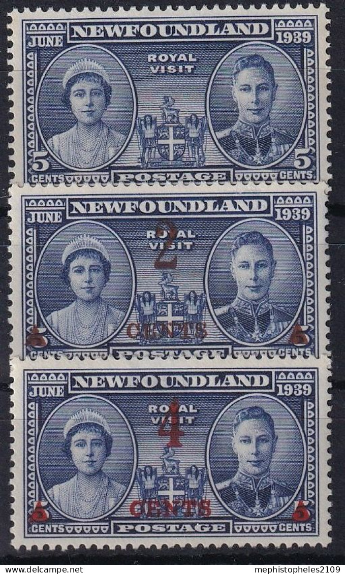 NEWFOUNDLAND 1939 - MLH - Sc# 249-251 (251 With Thins) - 1908-1947