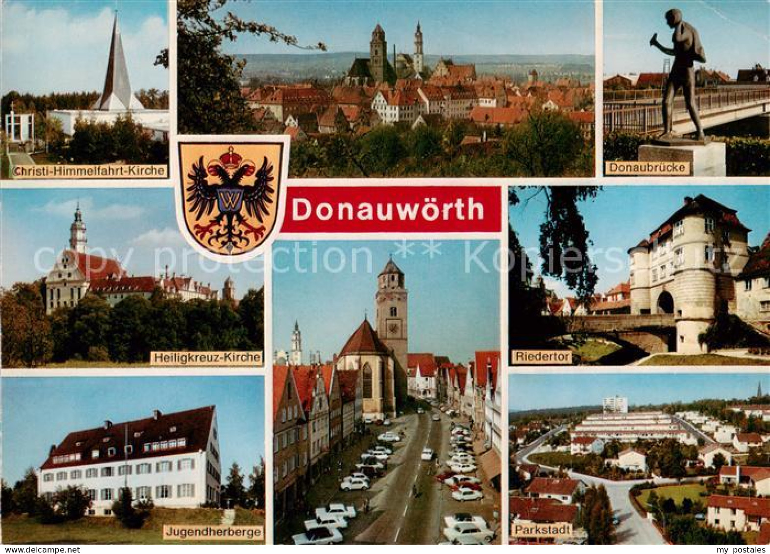 73814246 Donauwoerth Christi Himmelfahrt Kirche Panorama Donaubruecke Heiligkreu - Donauwoerth