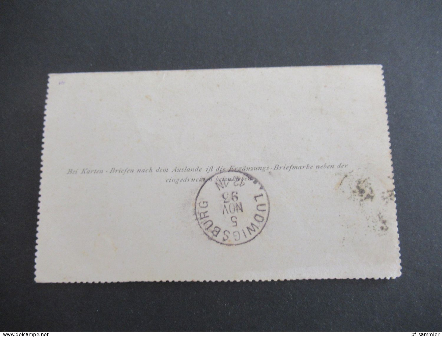 Österreich 1893 Kartenbrief 5 Kreuzer Mit Stempel K1 Schwechat Nach Ludwigsburg Württemberg Mit Ank. K1 Ludwigsburg - Letter-Cards