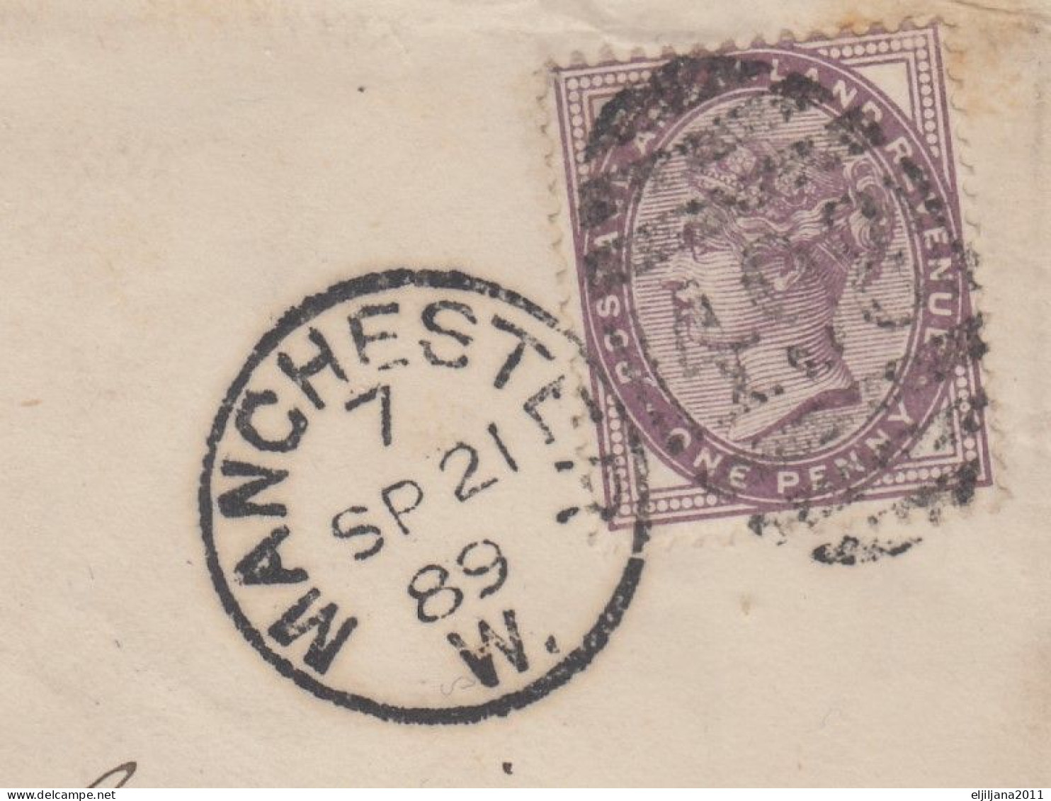 Great Britain - GB / UK 1889 ⁕ QV Used On Cover MANCHESTER - Covers & Documents