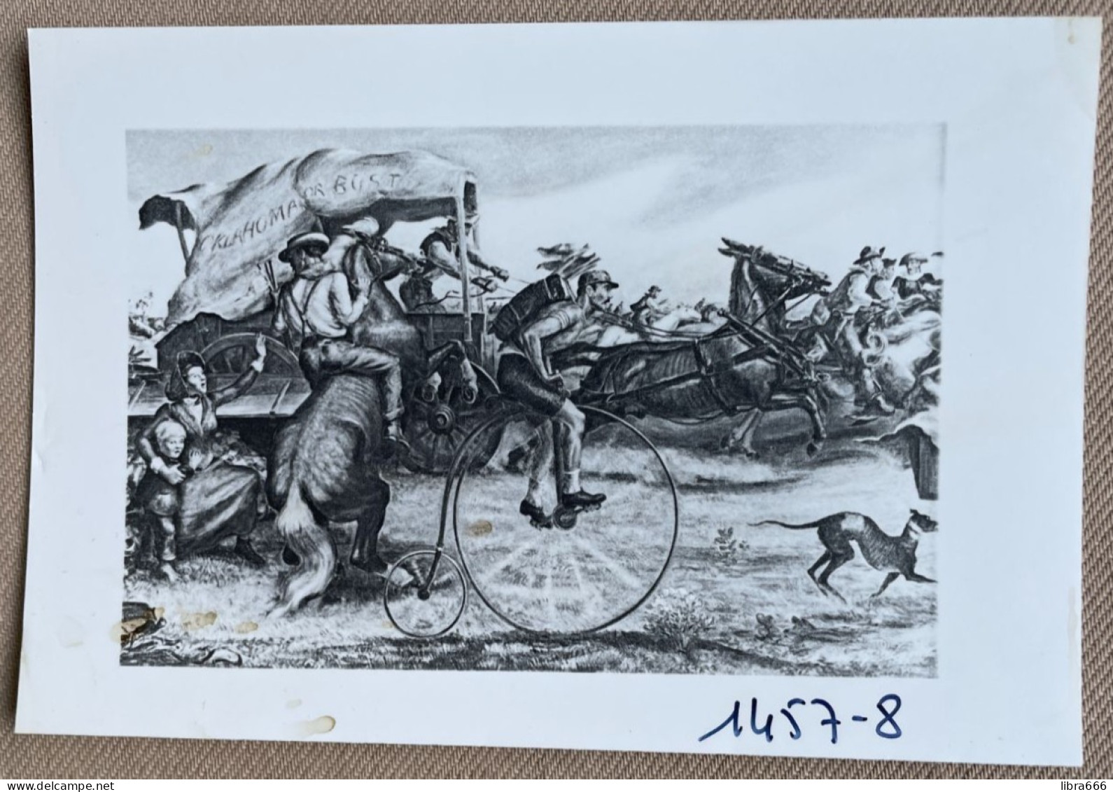 The Oklahoma Land Rush, April 22, 1889 By John S. Curry - 15 X 10cm. (REPRO PHOTO ! Zie Beschrijving Voir Description) ! - Wielrennen