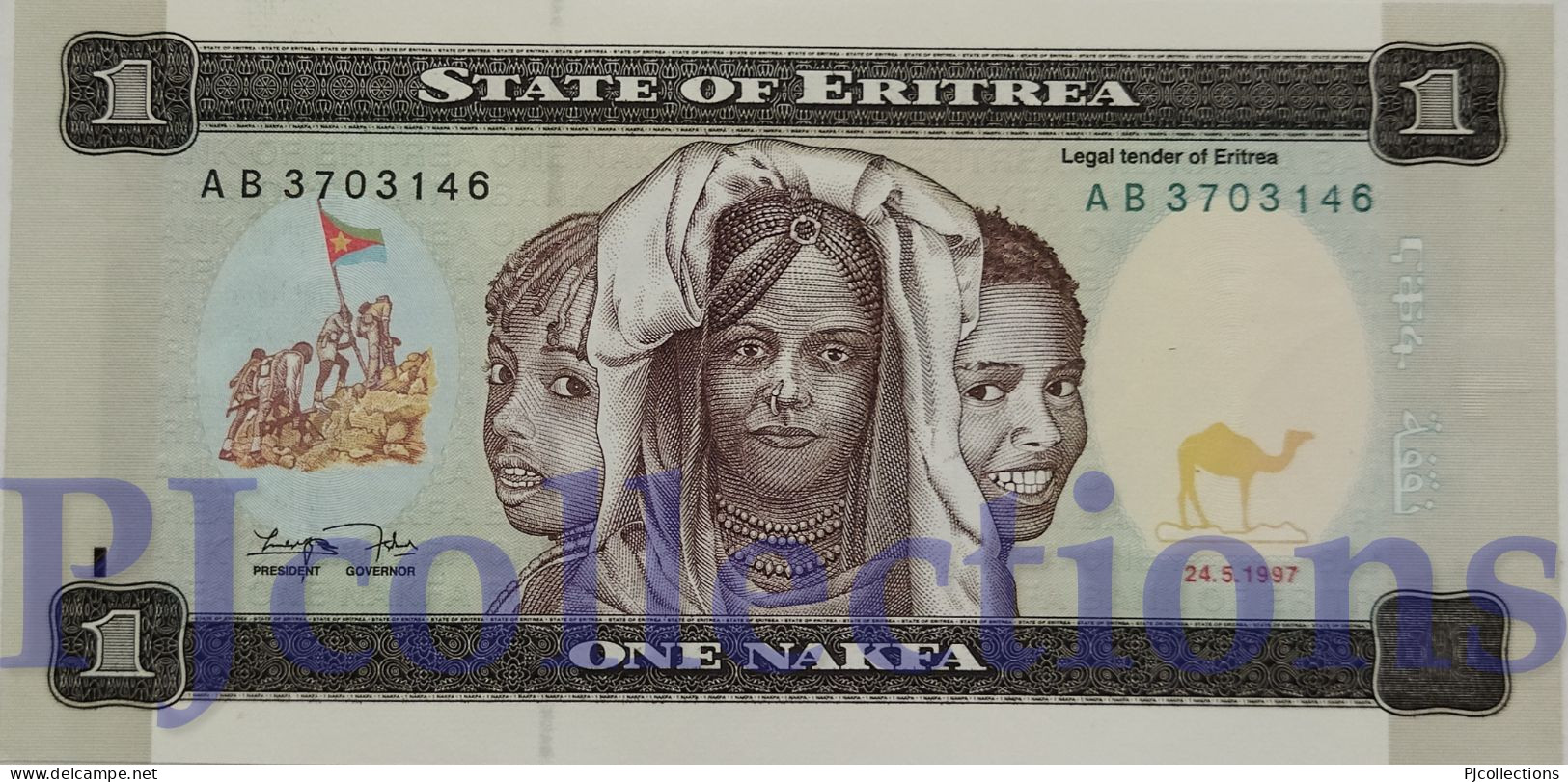 LOT ERITREA 1 NAKFA 1997 PICK 1 UNC X 5 PCS - Erythrée