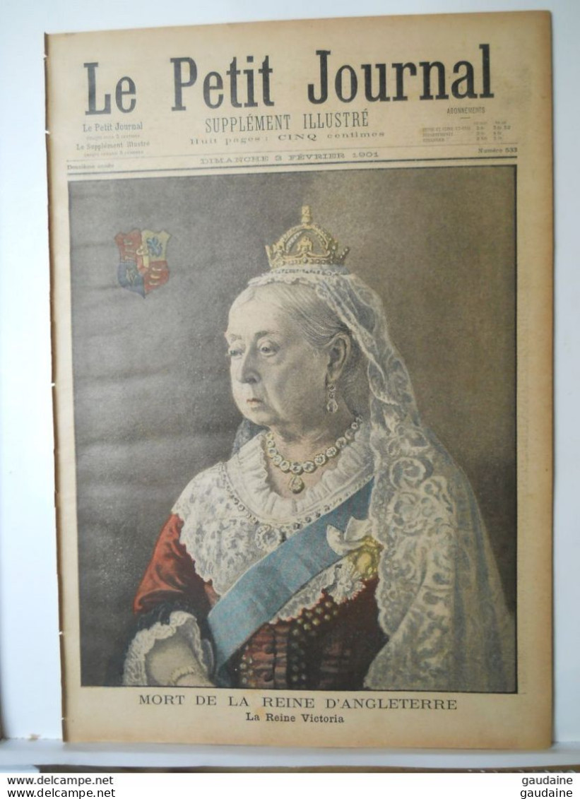 LE PETIT JOURNAL N°533 - 3 FEVRIER 1901 - MORT DE LA REINE VICTORIA D'ANGLETERRE - EDOUARD VII - Le Petit Journal