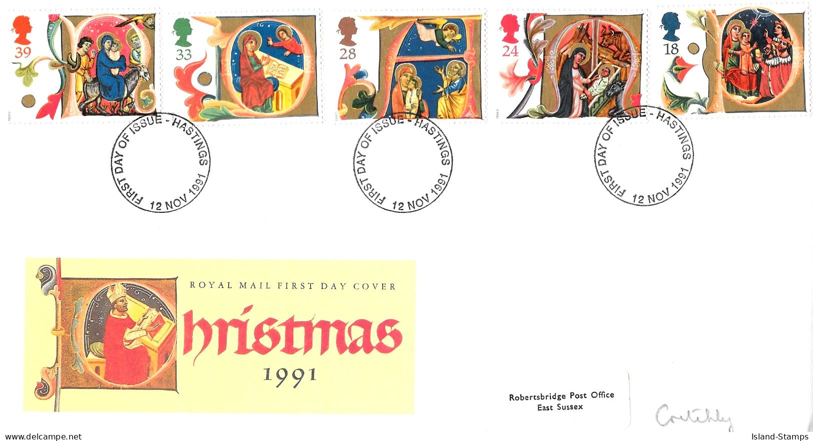 1991 Christmas Addressed FDC Tt - 1991-2000 Decimal Issues