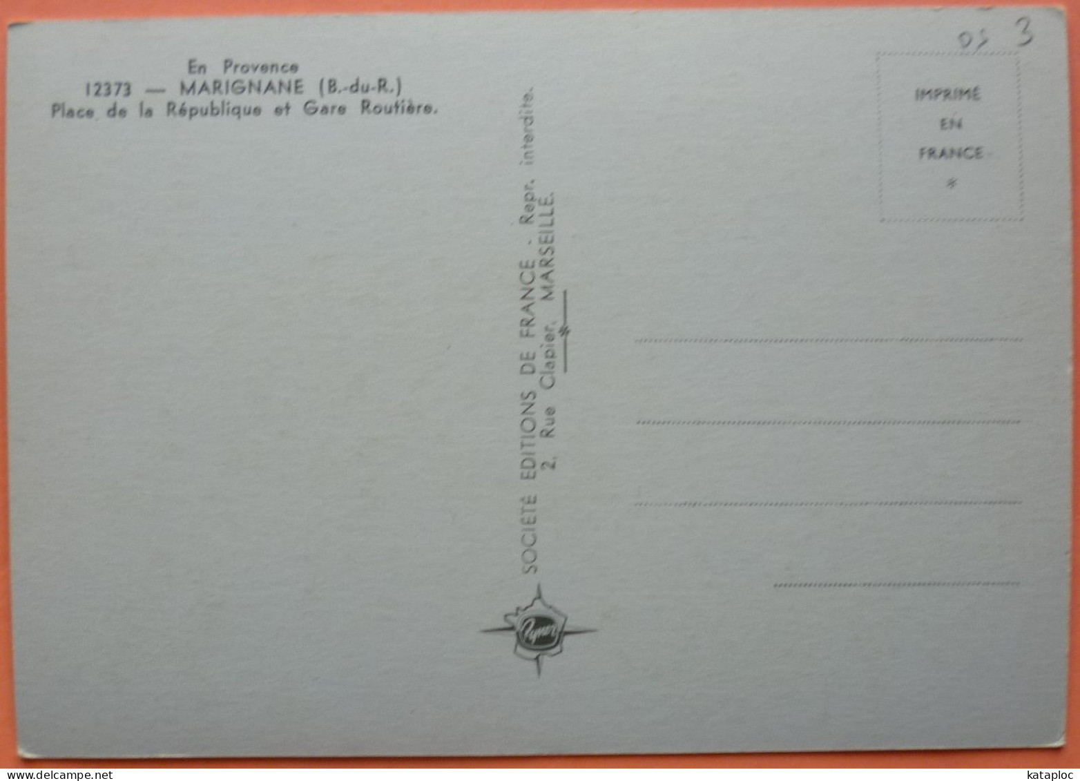 CARTE MARIGNANE - 13 - PLACE DE LA REPUBLIQUE ET GARE ROUTIERE - DS -2 SCANS-17 - Marignane