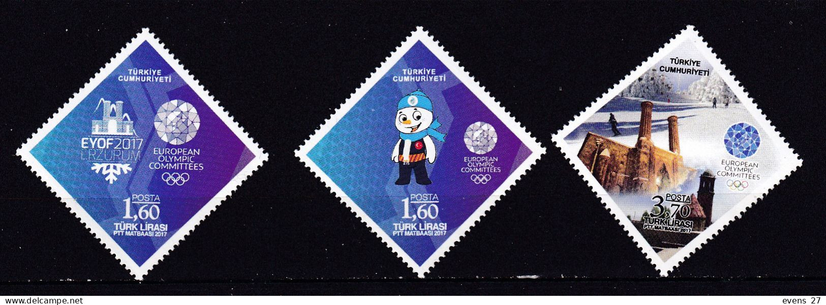 TURKEY-2017- EUROPEAN YOUTH WINTER OLYMPICS-MNH - Ungebraucht