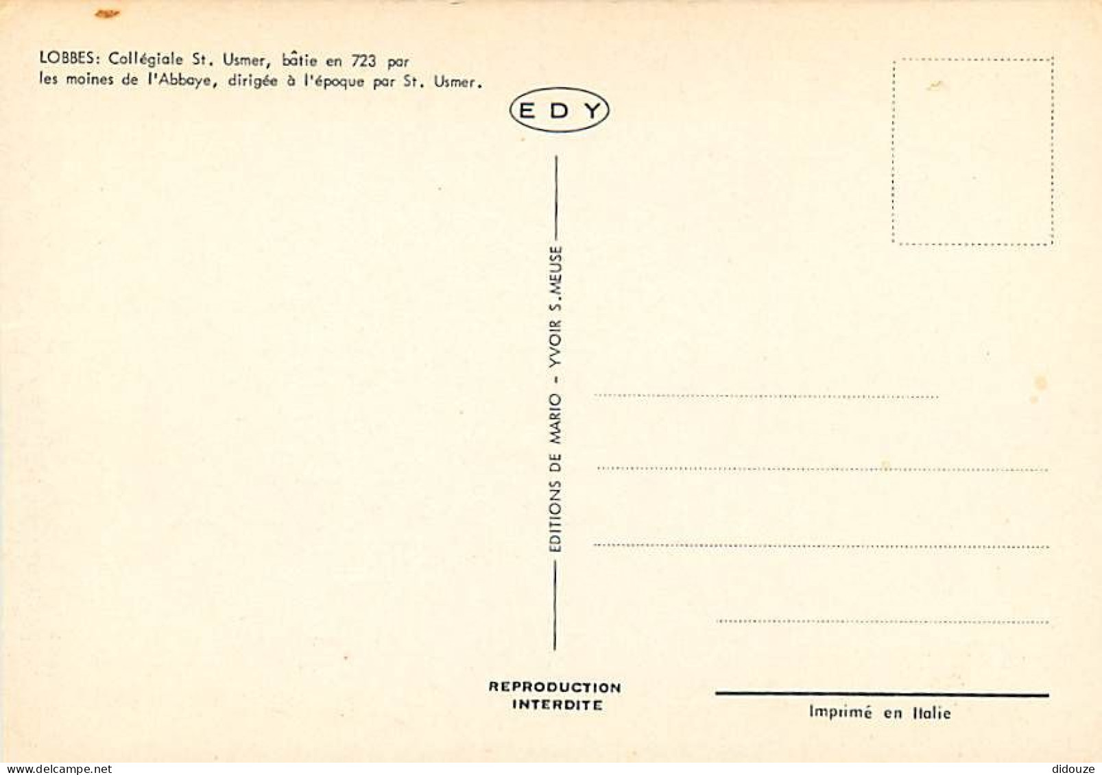 Belgique - Lobbes - Collégiale St. Usmer, Bâtie En 723 Par Les Moines De L'Abbaye, Dirigée à L'époque Par St. Usmer - Ca - Lobbes