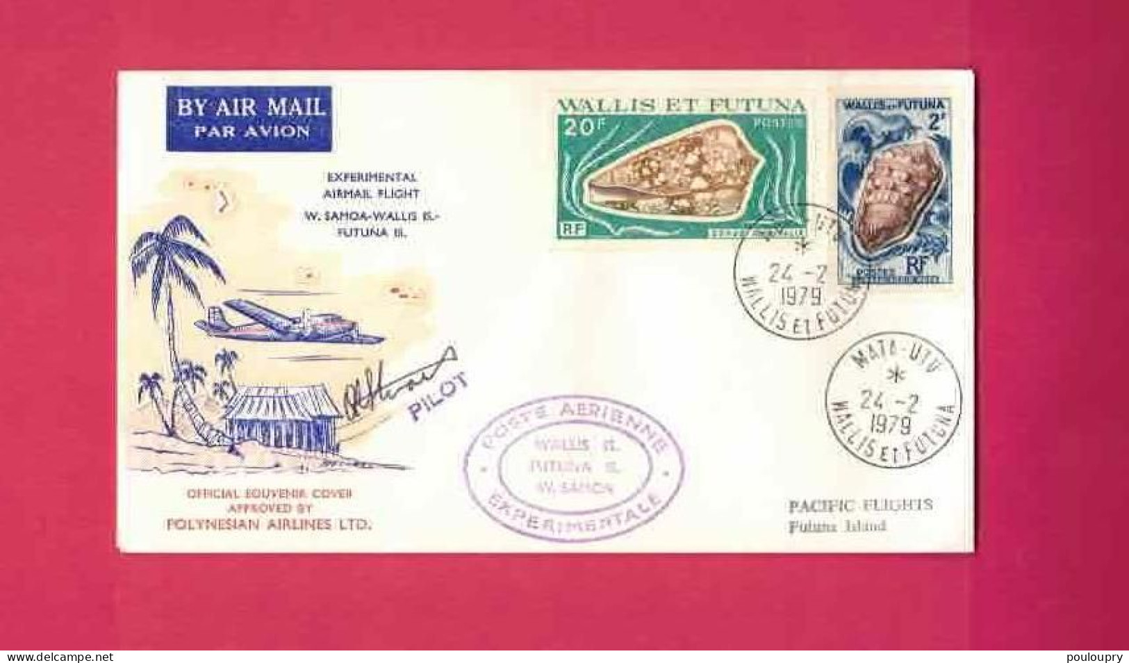 Lettre De 1979 Pour Les Samoa - YT N° 164 Et 192 - Vol Expérimental Samoa-Wallis Et Futuna  - Signature Du Pilote - Lettres & Documents