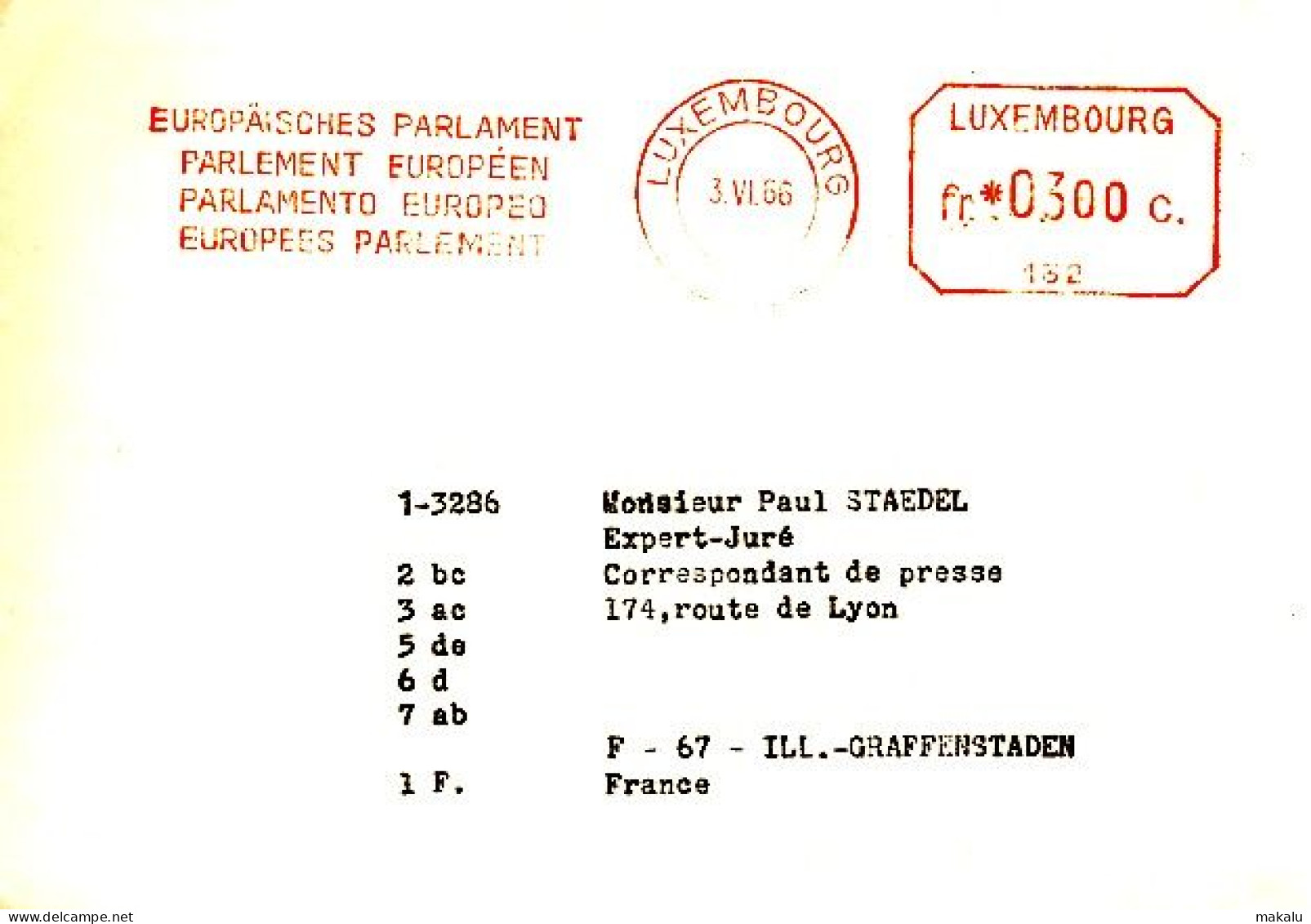 Luxembourg Parlement Européen EMA 1966 - Institutions Européennes