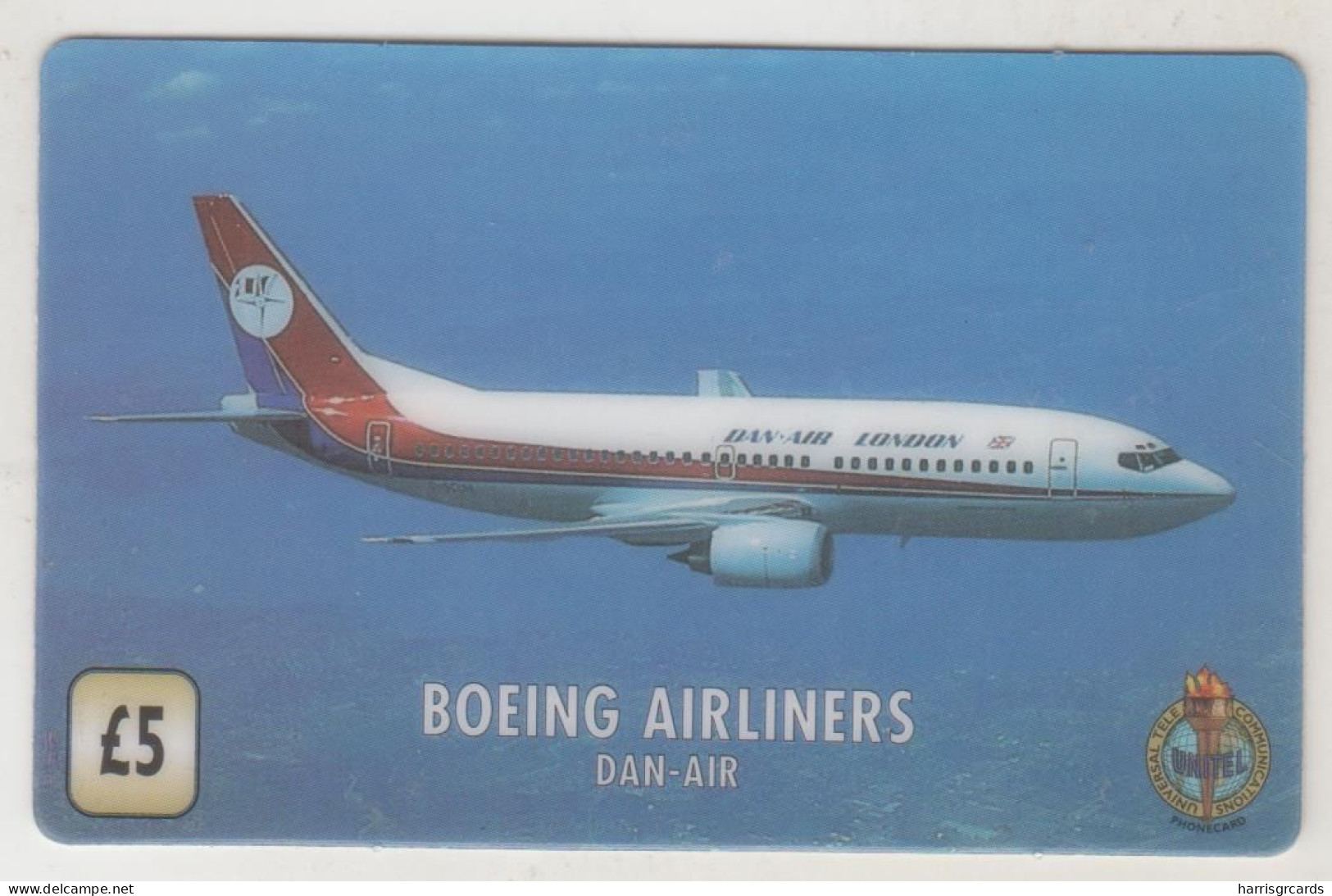 UK - Boeing Arliners - Dan Air (UT 0024) , Unitel Boeing Airliners , 5£, Mint, FAKE - Altri & Non Classificati