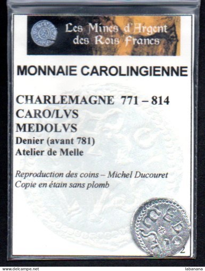 France Reproduction Monnaie Charlemagne Denier - 2 - Andere & Zonder Classificatie