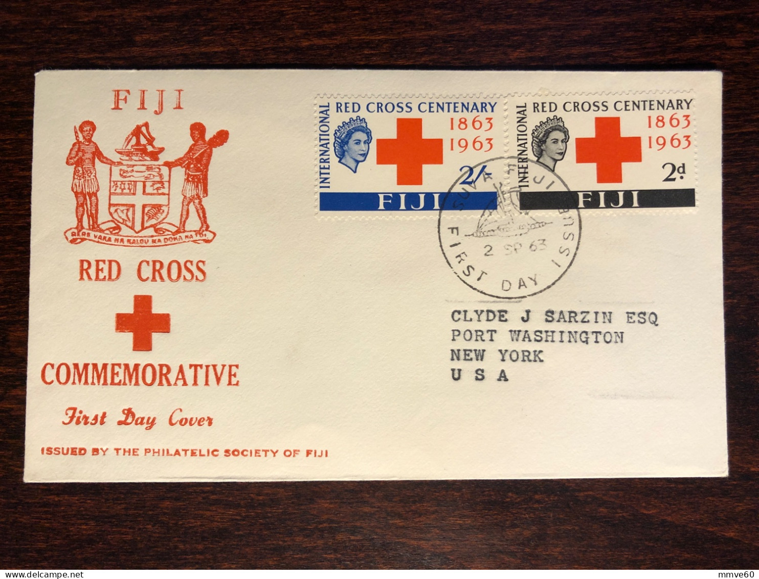 FIJI FDC COVER 1963 YEAR RED CROSS HEALTH MEDICINE STAMPS - Fidschi-Inseln (...-1970)