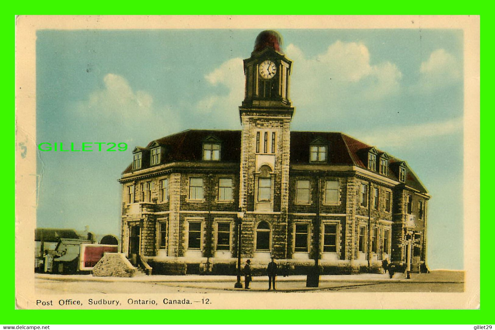 SUDBURY, ONTARIO - POST OFFICE - ANIMATED WITH PEOPLES - TRAVEL IN 1949 - PECO - - Other & Unclassified
