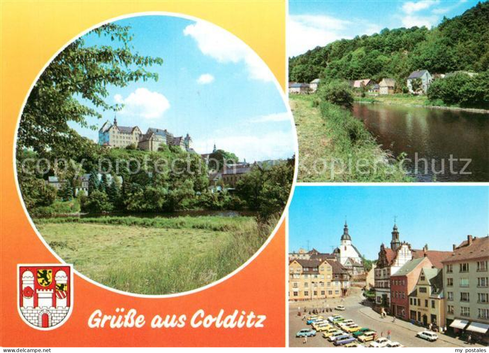 73266113 Colditz Schloss Partie An Der Mulde Markt Altstadt Kirche Colditz - Colditz