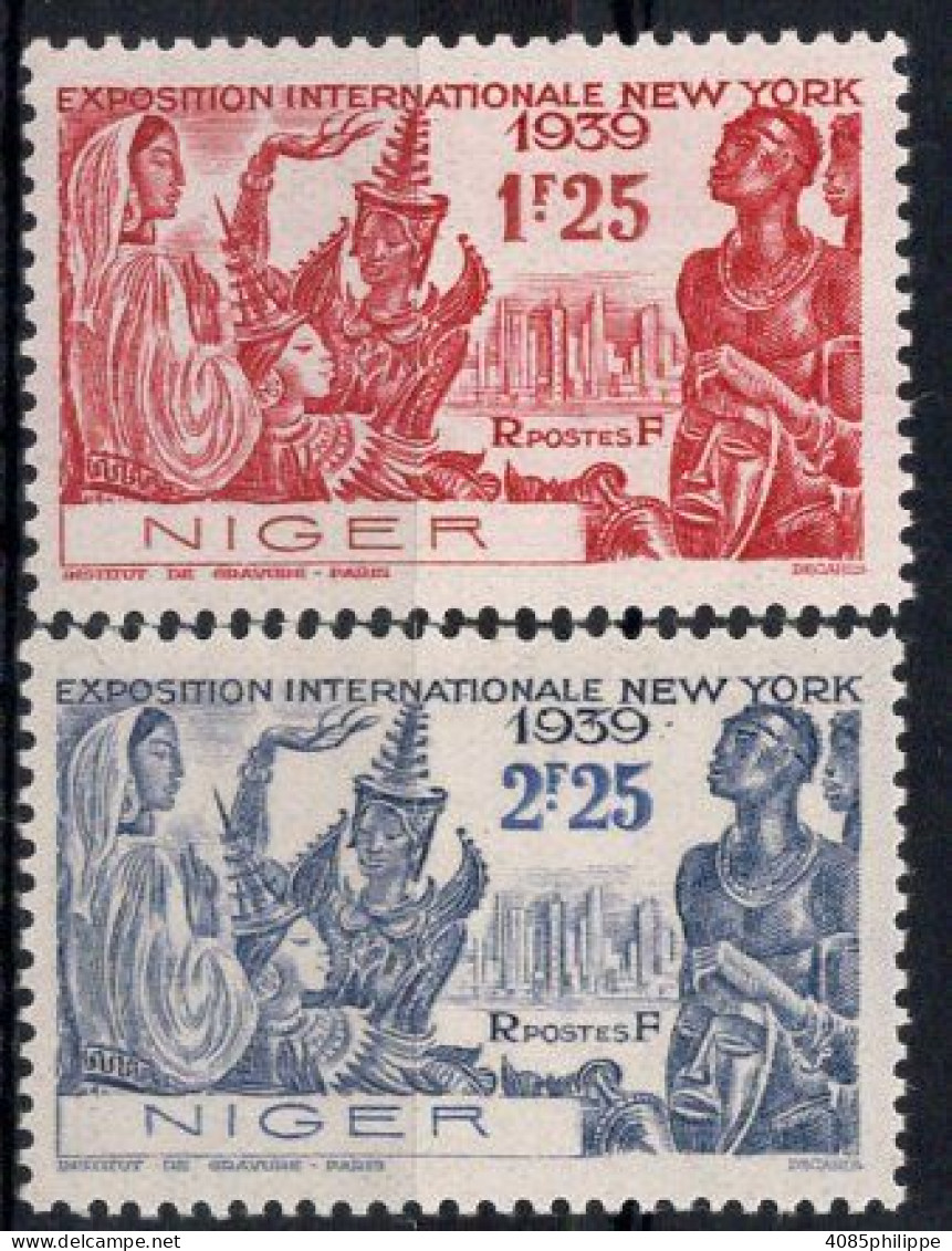 NIGER Timbres-poste N°67* & 68* Neufs Charnières Cote : 3€00 - Unused Stamps