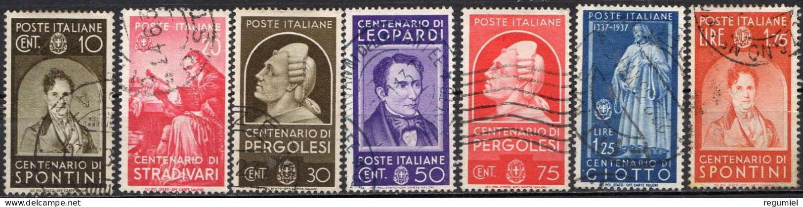 Italia U  406/413 (o) Usado 1937 - Oblitérés