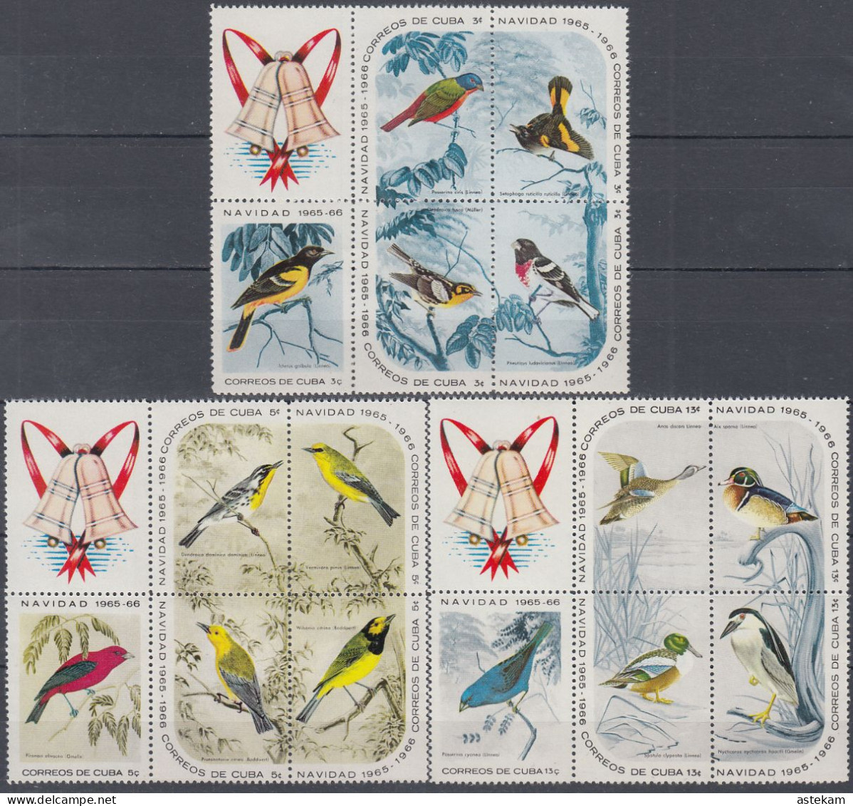 CUBA 1965, CHRISTMAS, BIRDS, COMPLETE, MNH SERIES With GOOD QUALITY, *** - Neufs