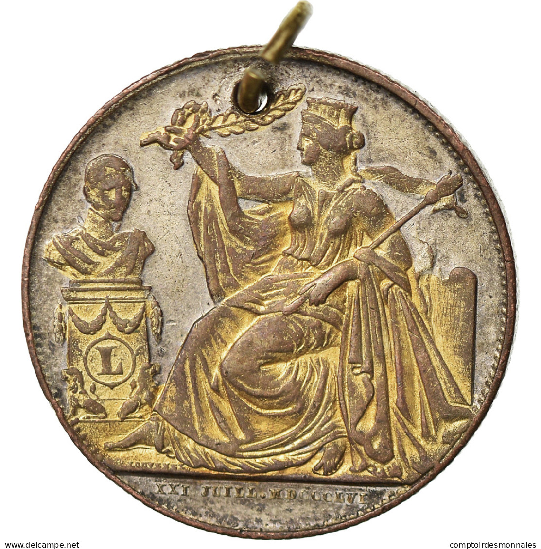 Belgique, Médaille, Léopold Ier, 25ème Anniversaire De L'Inauguration Du Roi - Other & Unclassified