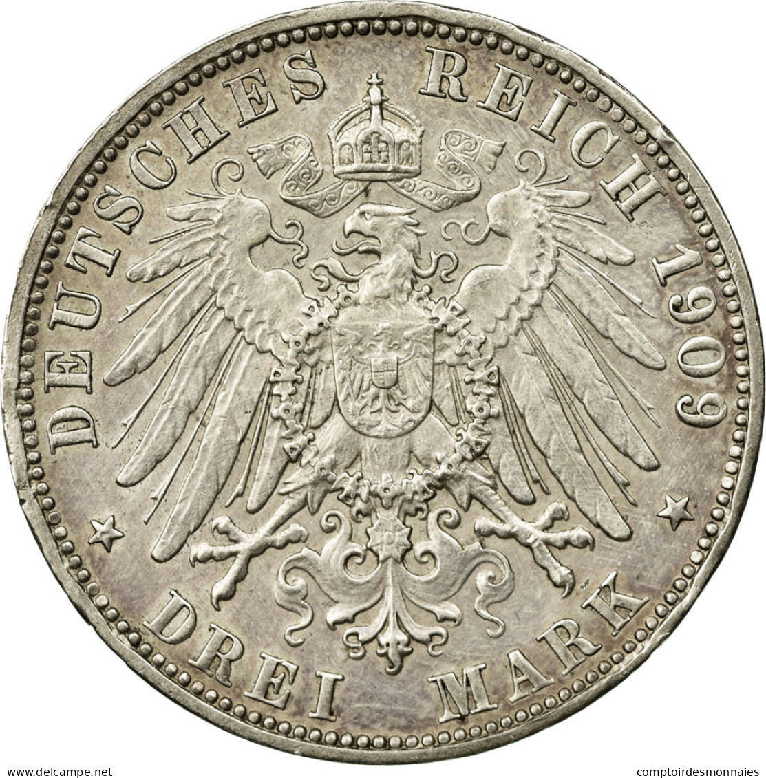 Monnaie, Etats Allemands, WURTTEMBERG, Wilhelm II, 3 Mark, 1909, Freudenstadt - Sonstige & Ohne Zuordnung