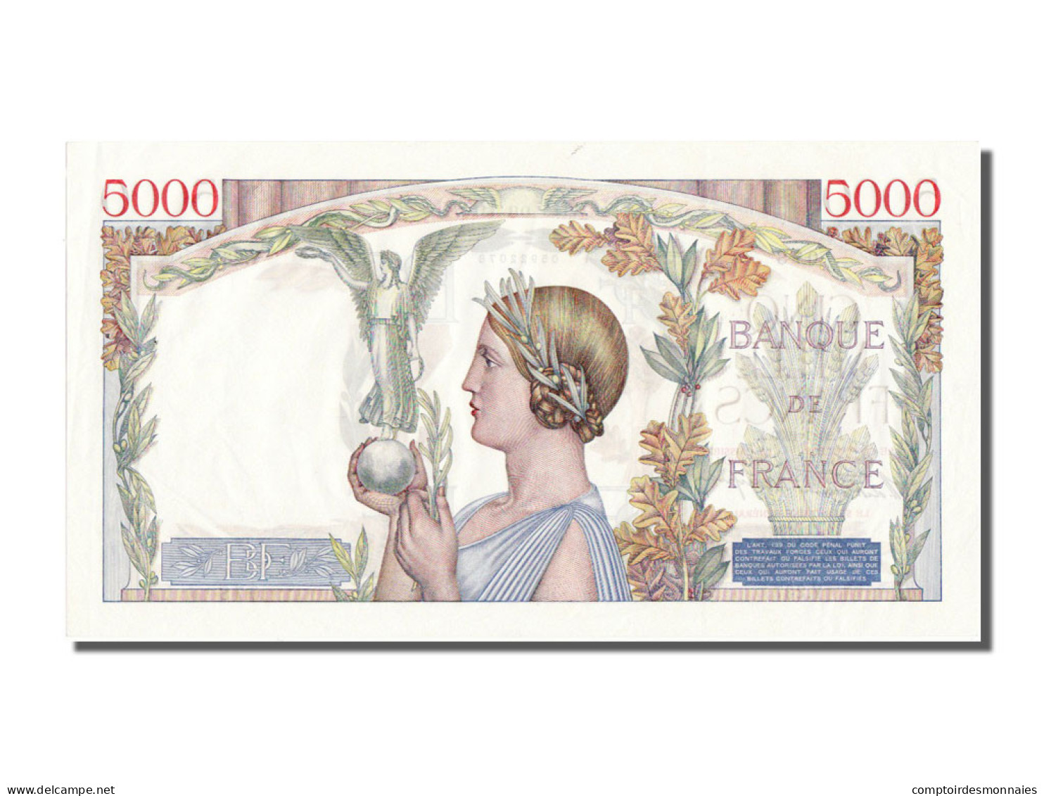 Billet, France, 5000 Francs, 5 000 F 1934-1944 ''Victoire'', 1939, 1939-07-20 - 5 000 F 1934-1944 ''Victoire''