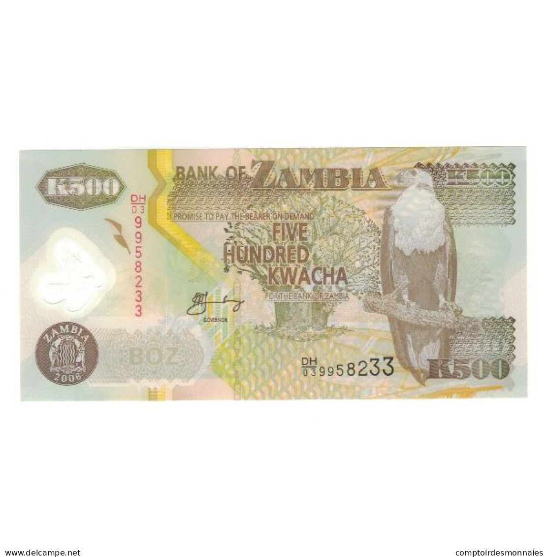 Billet, Zambie, 500 Kwacha, 2006, KM:43e, NEUF - Sambia