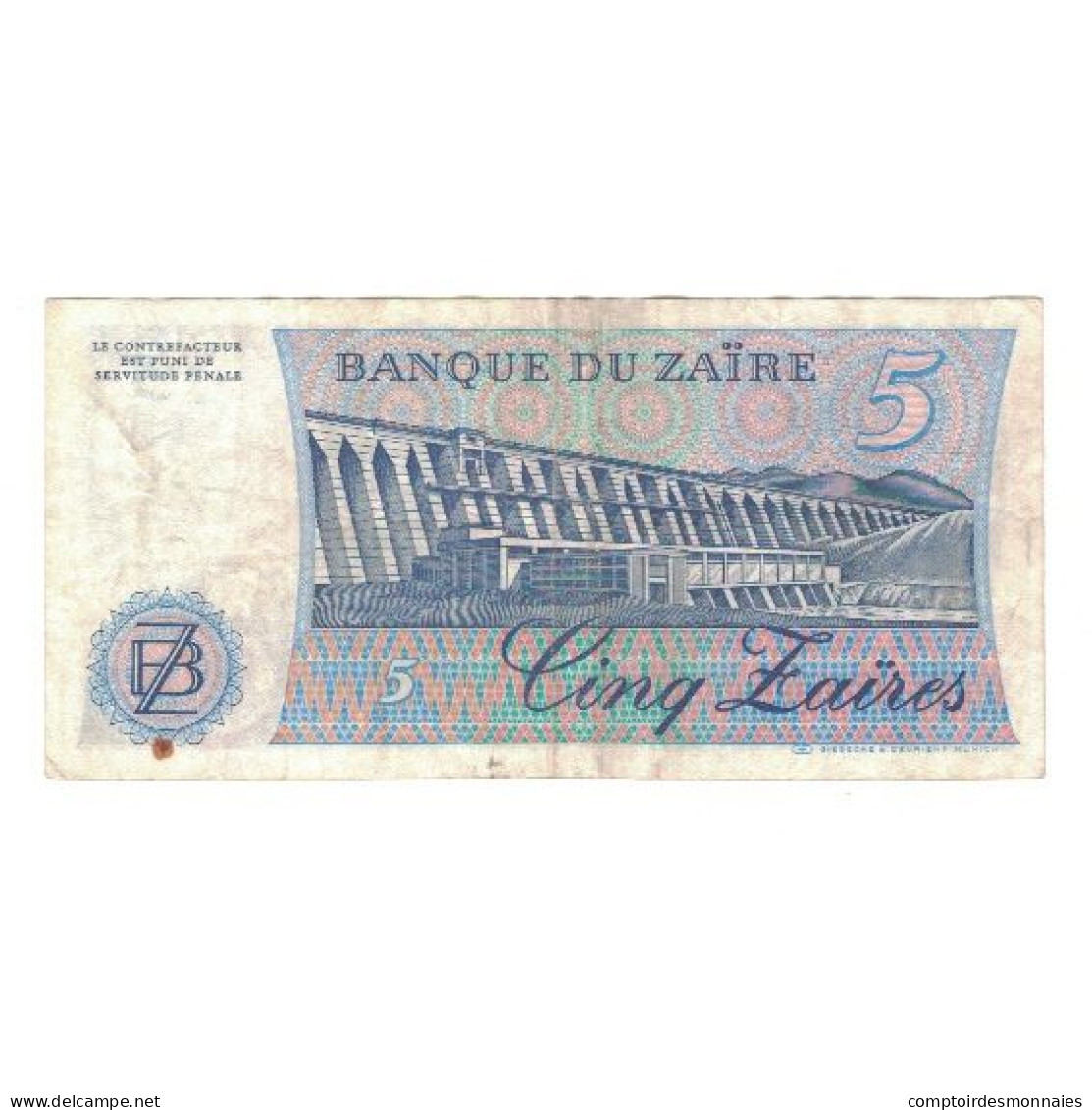 Billet, Zaïre, 5 Zaïres, 1982, 1982-11-17, KM:26a, TTB - Zaïre