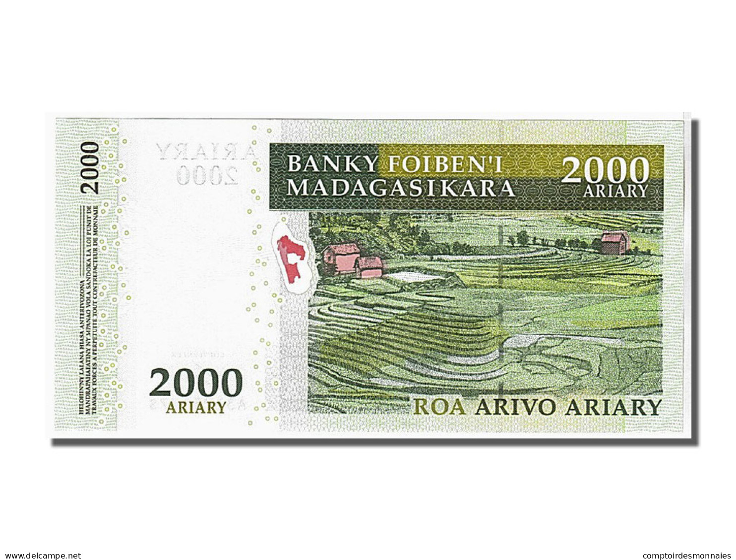 Billet, Madagascar, 2000 Ariary, 2006, KM:90b, NEUF - Madagaskar