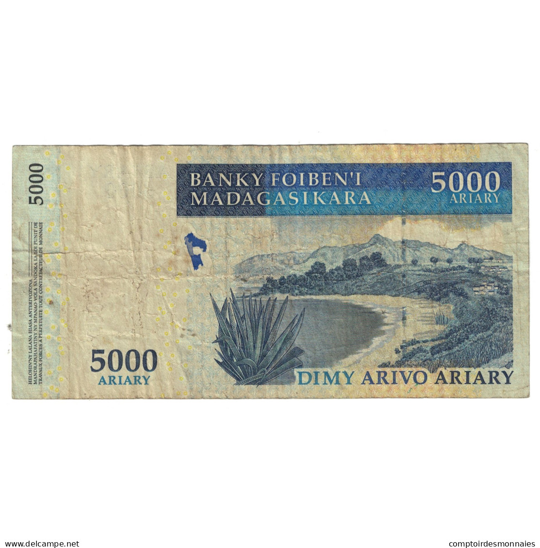 Billet, Madagascar, 5000 Ariary, KM:84, TB - Madagaskar