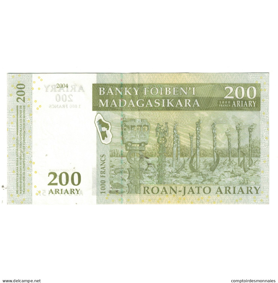 Billet, Madagascar, 200 Ariary, 2004, KM:87a, SPL - Madagaskar