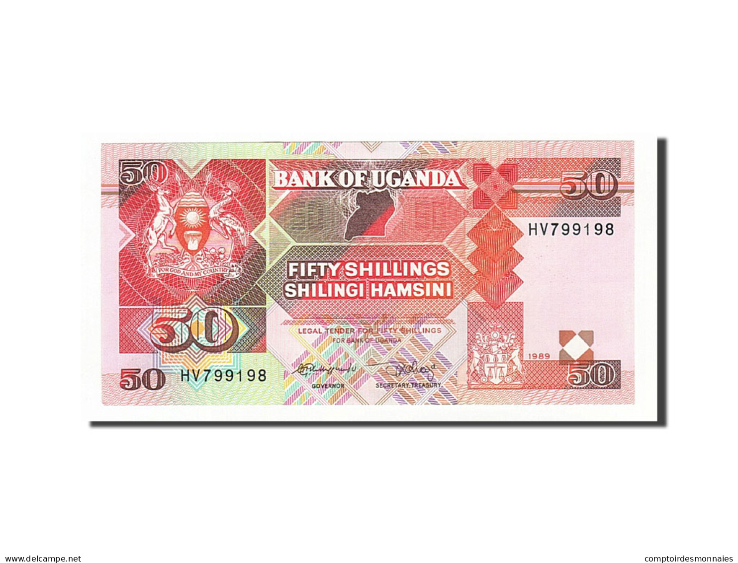 Billet, Uganda, 50 Shillings, 1989, NEUF - Uganda