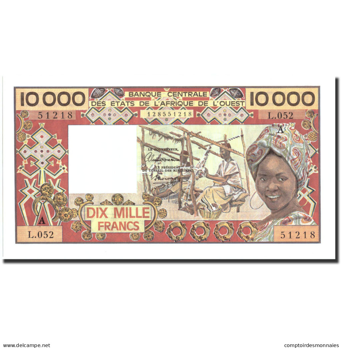 Billet, West African States, 10,000 Francs, Undated (1977-92), Undated - West African States