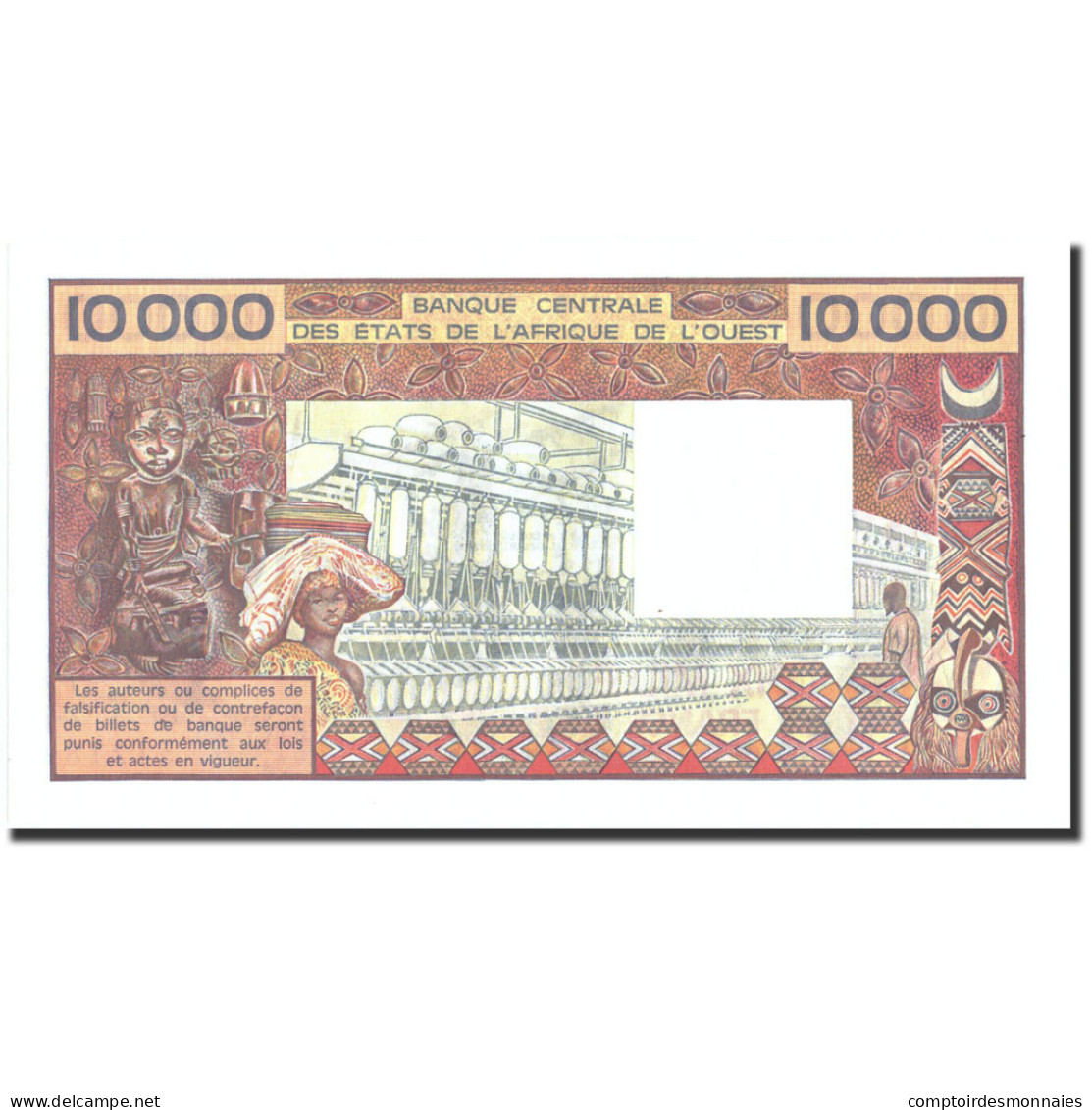 Billet, West African States, 10,000 Francs, Undated (1977-92), Undated - West African States