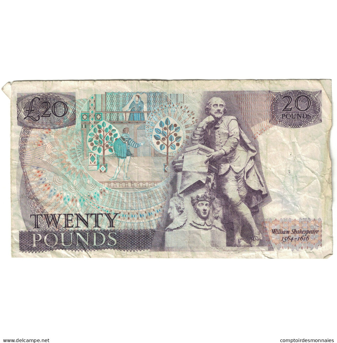 Billet, Grande-Bretagne, 20 Pounds, 1991-1993, KM:384b, TTB - 20 Pounds