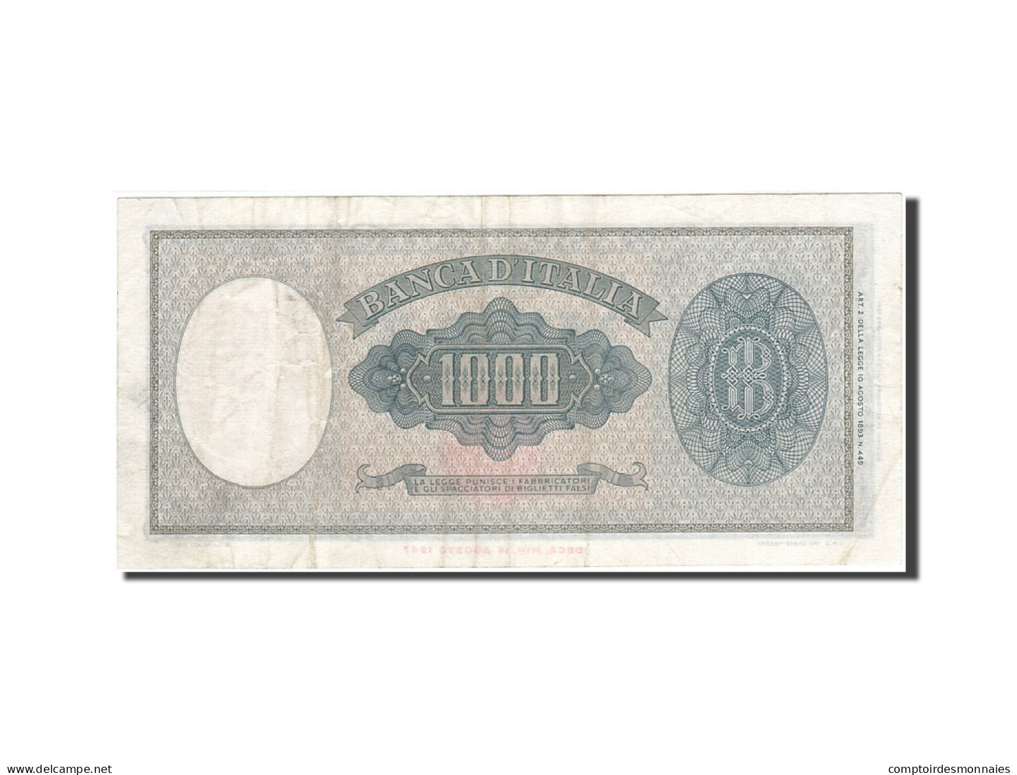 Billet, Italie, 1000 Lire, 1948, 1961-09-25, KM:88d, TTB+ - 1000 Lire