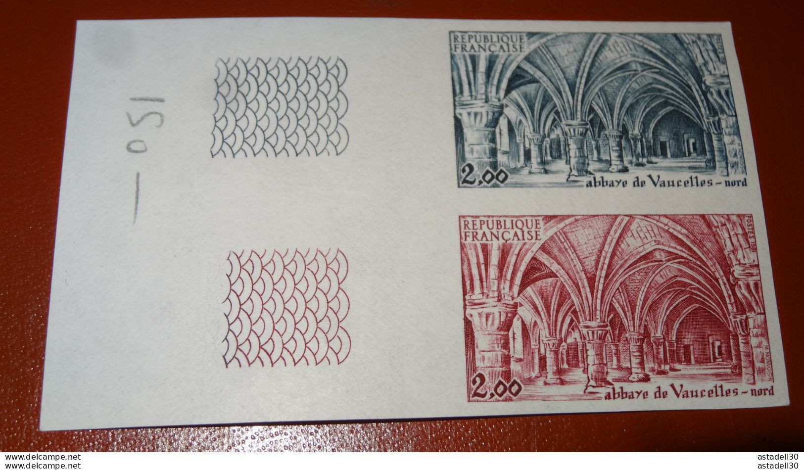 Essai De Couleur , Paire Abbaye De Vaucelles , 1981 , Neufs Sans Charniere** ........... CL1-11-9d - Color Proofs 1945-…