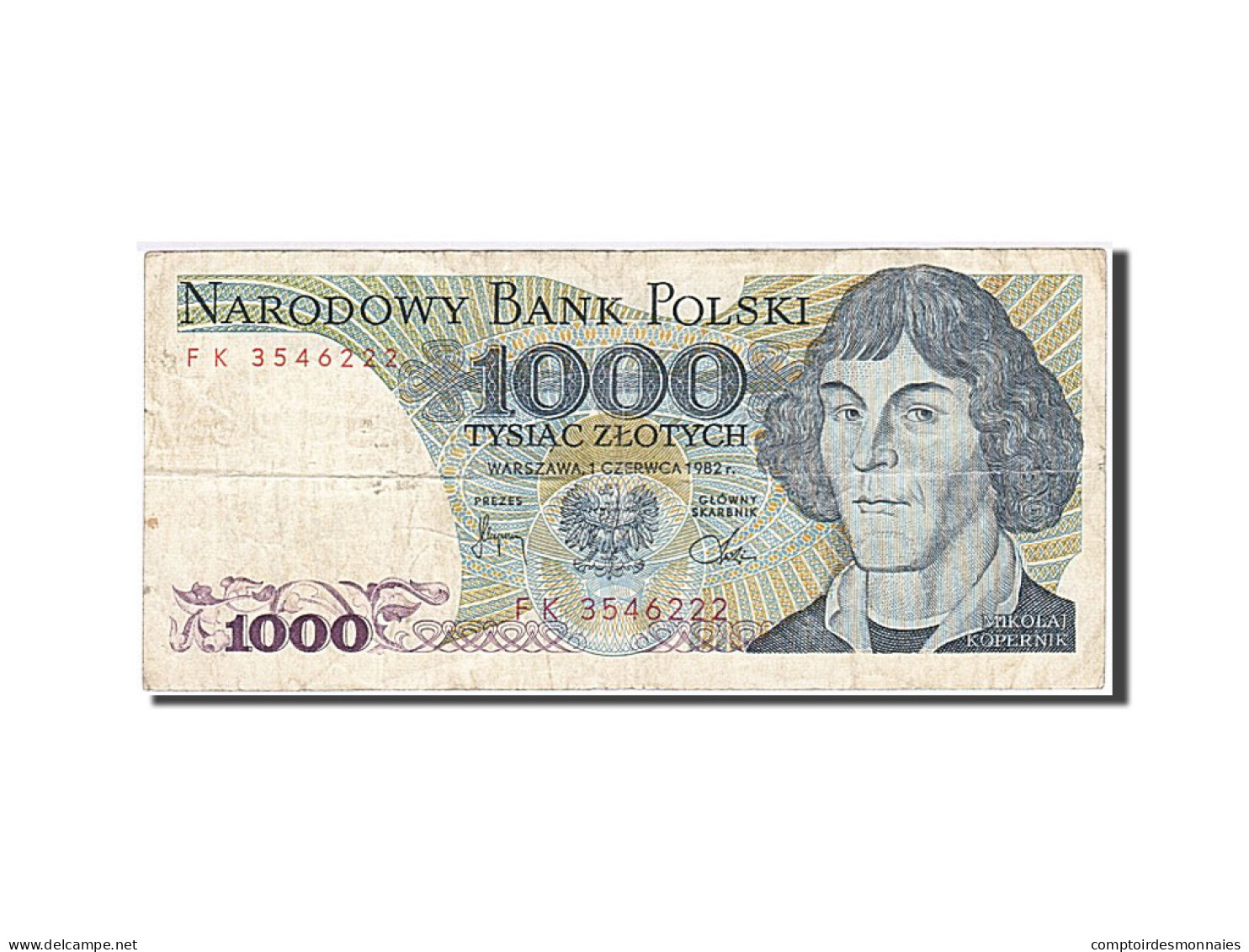 Billet, Pologne, 1000 Zlotych, 1982, 1982-06-01, TB - Pologne