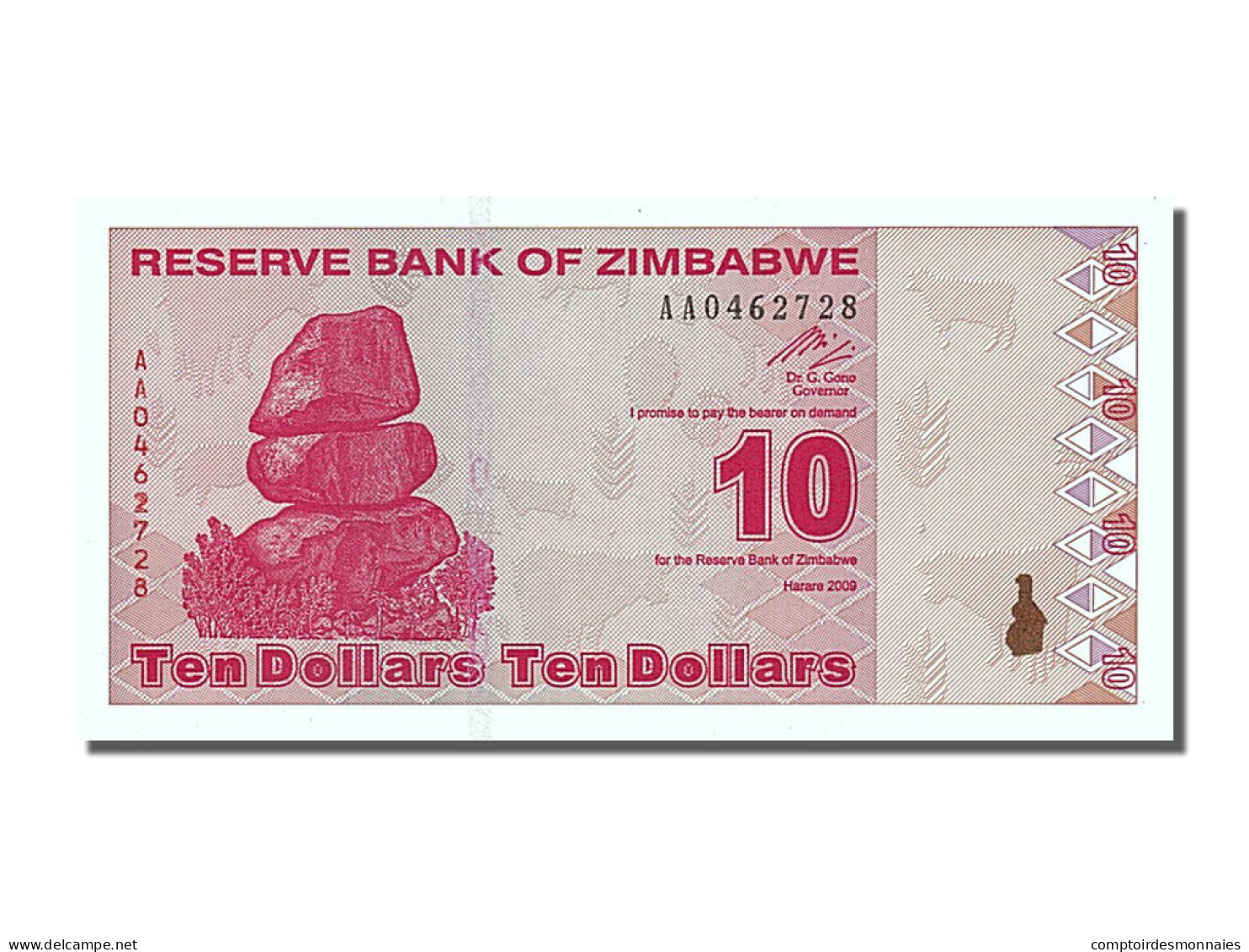 Billet, Zimbabwe, 10 Dollars, 2009, 2009-02-02, NEUF - Simbabwe