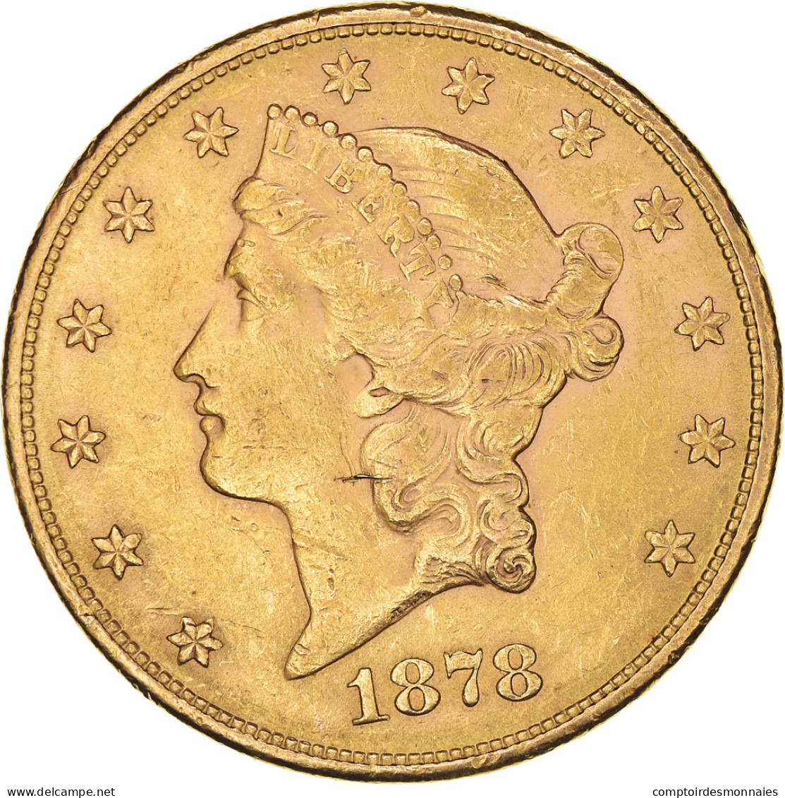 Monnaie, États-Unis, Liberty Head, $20, Double Eagle, 1878, U.S. Mint - 20$ - Double Eagles - 1877-1901: Coronet Head (Tête Couronnée)