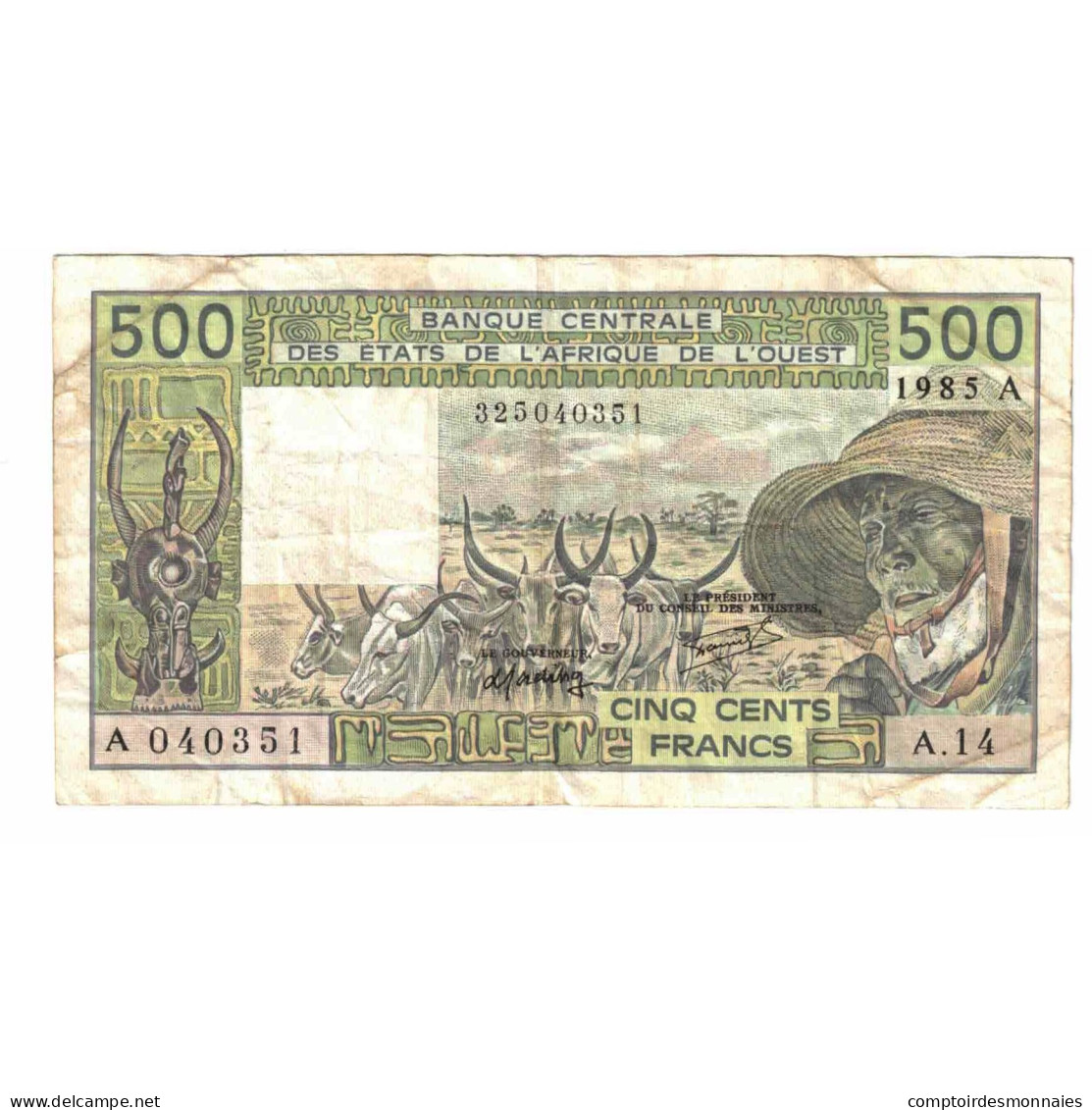 Billet, Communauté économique Des États De L'Afrique De L'Ouest, 500 Francs - États D'Afrique De L'Ouest