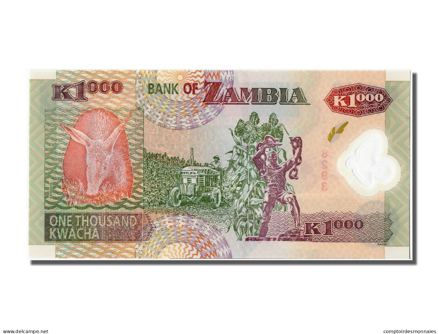 Billet, Zambie, 1000 Kwacha, 2009, NEUF - Sambia