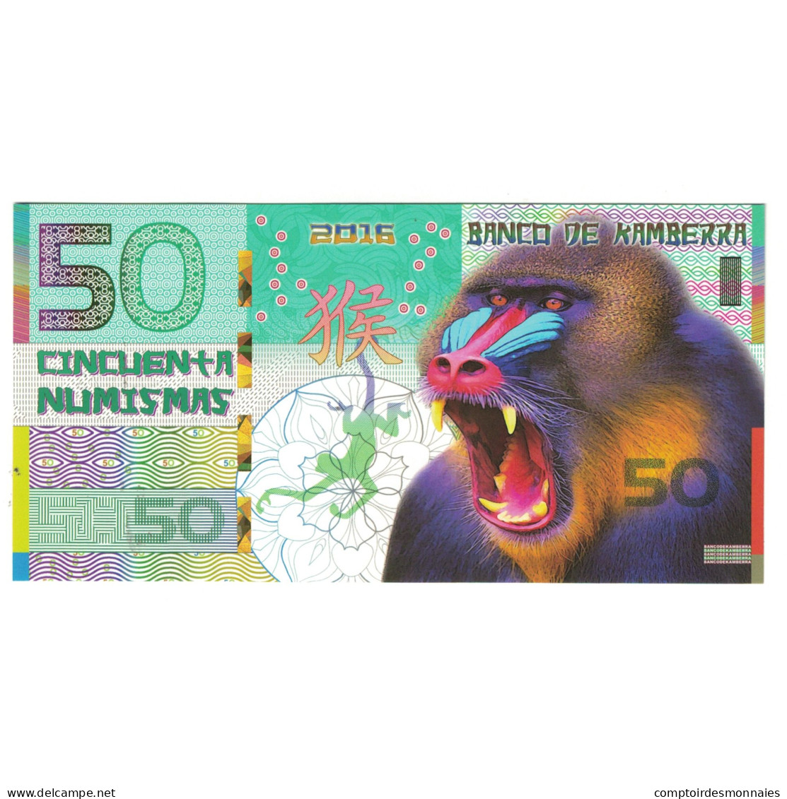 Billet, Australie, Billet Touristique, 2016, 50 Dollars ,Colorful Plastic - Fakes & Specimens