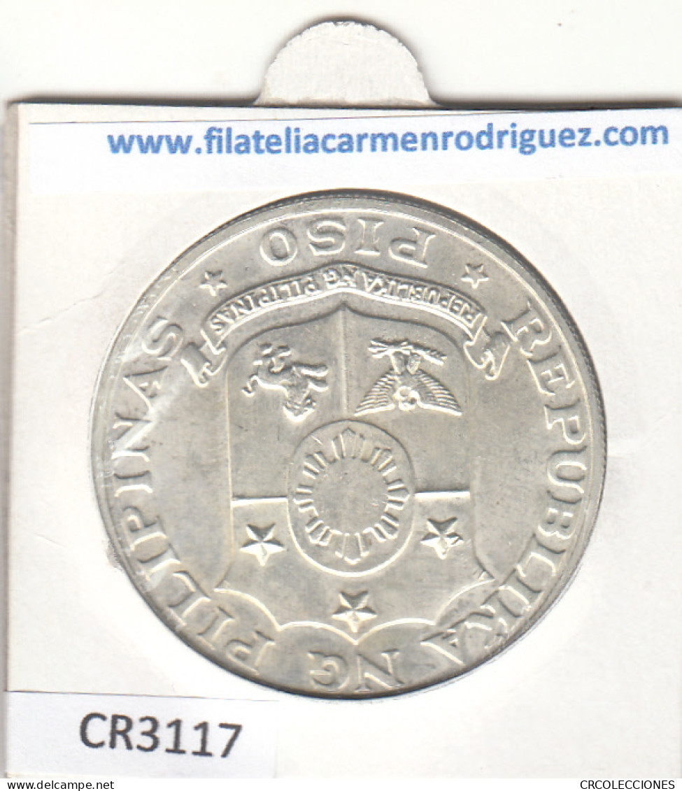 CR3117 MONEDA FILIPINAS 1 PESO 1969 MBC PLATA - Sonstige – Asien