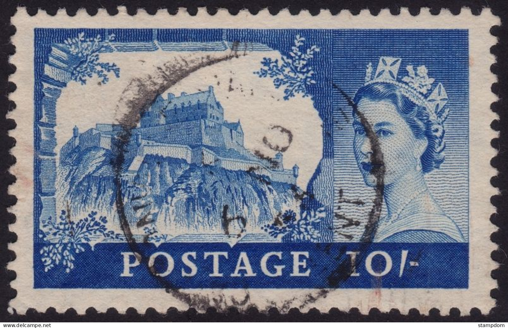 GREAT BRITAIN 1955 10/- Edinburgh Sc#311 - USED @V026 - Gebraucht