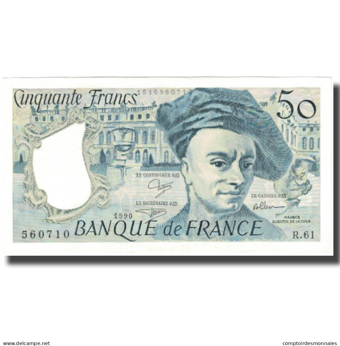 France, 50 Francs, Quentin De La Tour, 1990, SPL, Fayette:67.16, KM:152e - 50 F 1976-1992 ''Quentin De La Tour''