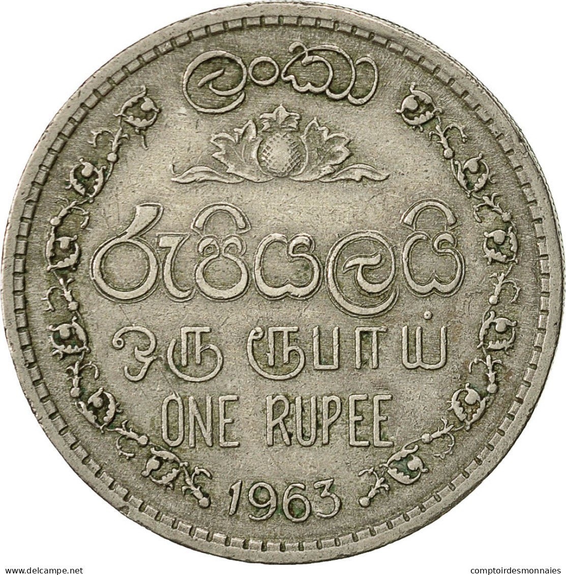 Monnaie, Ceylon, Elizabeth II, Rupee, 1963, TTB, Copper-nickel, KM:133 - Sri Lanka (Ceylon)