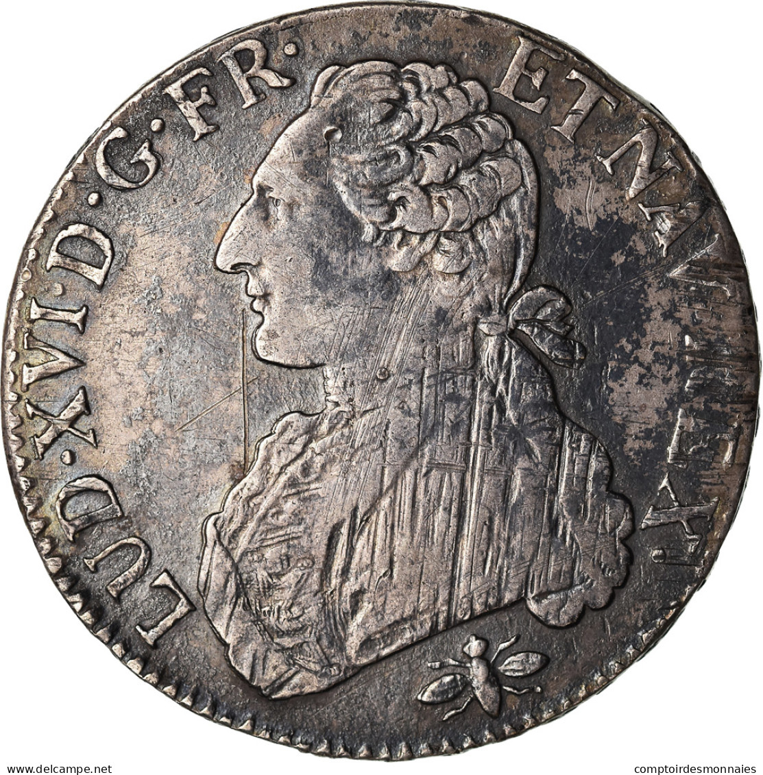 Monnaie, France, Louis XVI, Écu Aux Branches D'olivier, Ecu, 1790, Lyon, TB+ - 1774-1791 Louis XVI