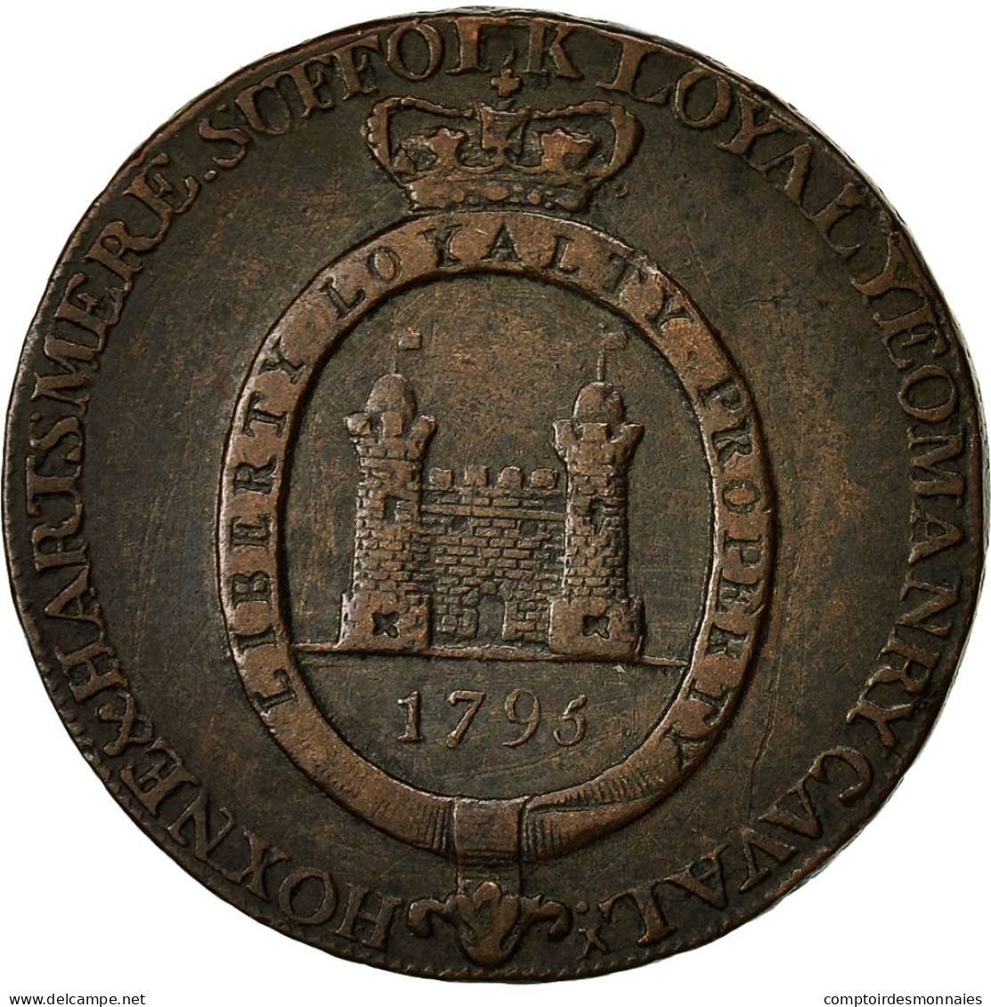 Monnaie, Grande-Bretagne, Liberty - Loyalty - Property, Halfpenny Token, 1795 - B. 1/2 Penny