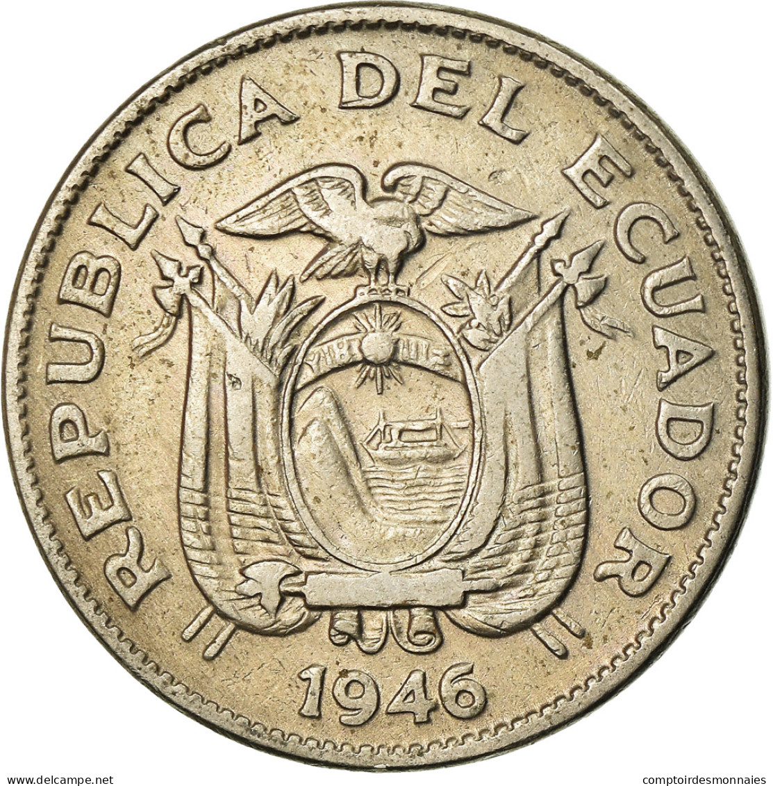 Monnaie, Équateur, 20 Centavos, 1946, TTB, Copper-nickel, KM:77.1b - Equateur