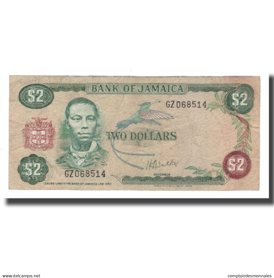 Billet, Jamaica, 2 Dollars, L.1960, KM:55a, TB - Jamaica